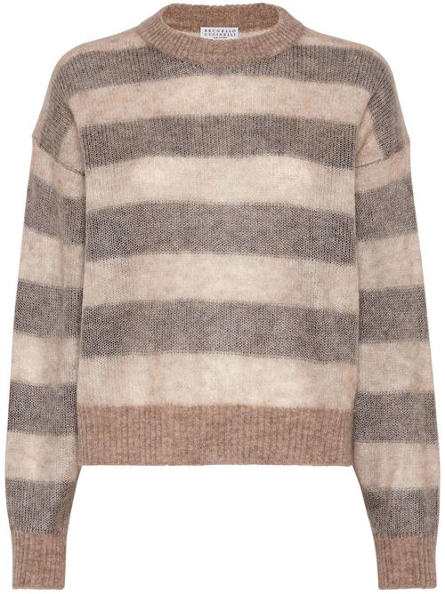 Maglione con motivo a righe Brunello Cucinelli | MPC732200CMC22